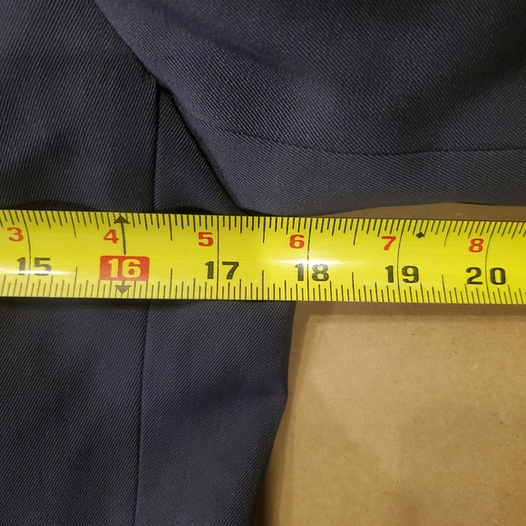 Vintage 100% wool blazer, dark grey-blue.  Size 6. - Picture 7 of 12